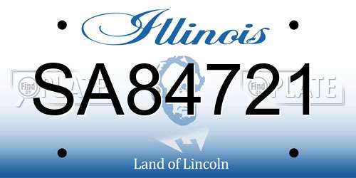 SA84721 Illinois License Plate