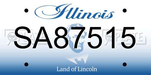 SA87515 Illinois License Plate