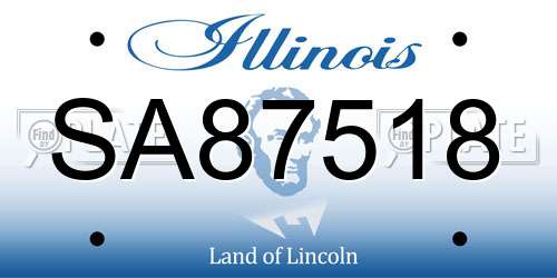 SA87518 Illinois License Plate