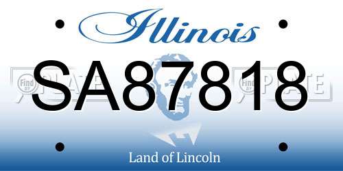 SA87818 Illinois License Plate