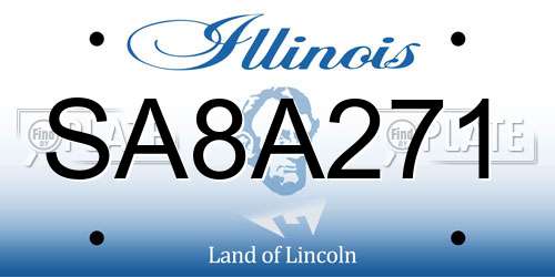 SA8A271 Illinois License Plate
