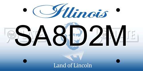 SA8D2M Illinois License Plate