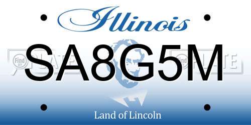 SA8G5M Illinois License Plate