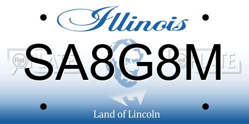 SA8G8M Illinois License Plate