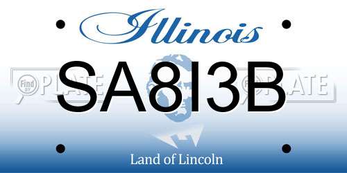 SA8I3B Illinois License Plate