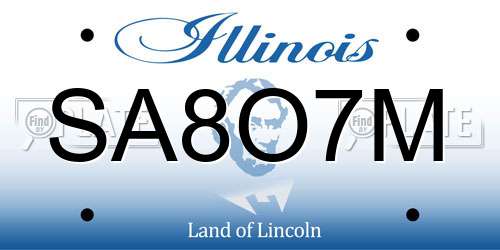 SA8O7M Illinois License Plate