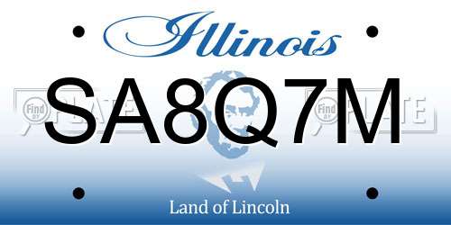 SA8Q7M Illinois License Plate