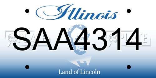SAA4314 Illinois License Plate