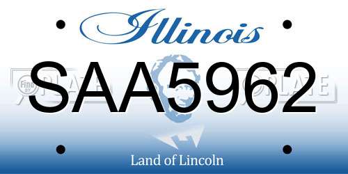 SAA5962 Illinois License Plate