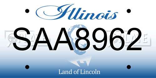 SAA8962 Illinois License Plate