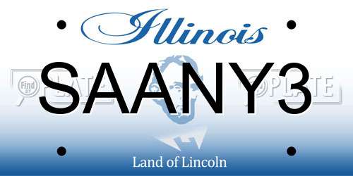SAANY3 Illinois License Plate