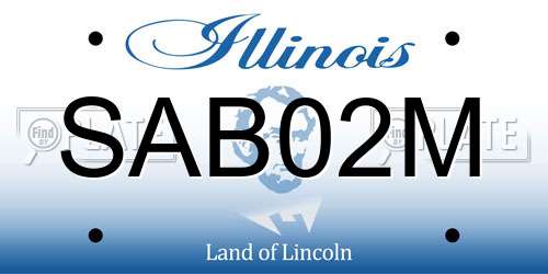 SAB02M Illinois License Plate