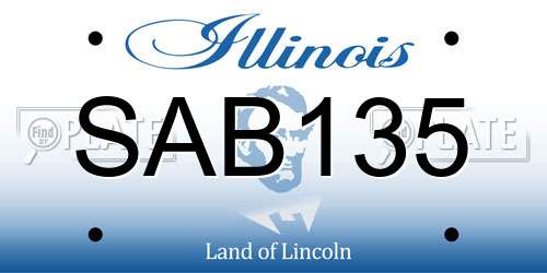 SAB135 Illinois License Plate