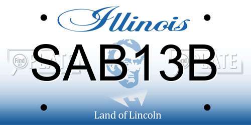 SAB13B Illinois License Plate