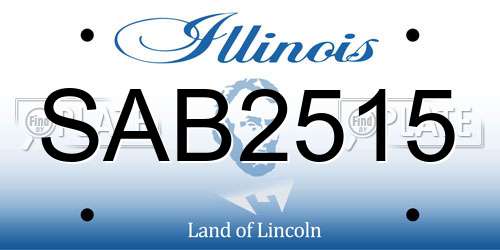 SAB2515 Illinois License Plate