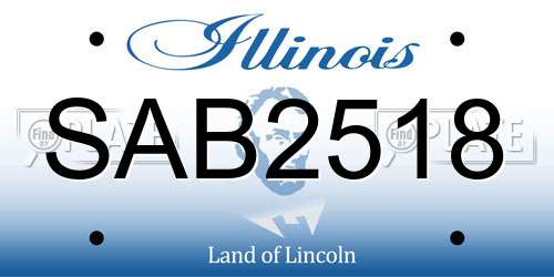 SAB2518 Illinois License Plate