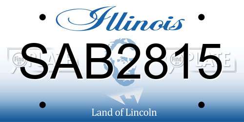 SAB2815 Illinois License Plate