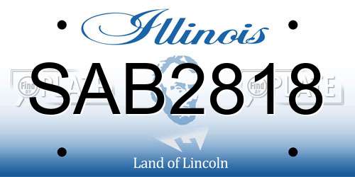 SAB2818 Illinois License Plate