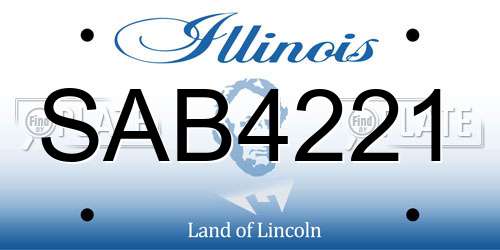 SAB4221 Illinois License Plate
