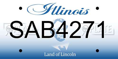 SAB4271 Illinois License Plate