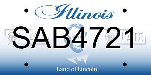 SAB4721 Illinois License Plate