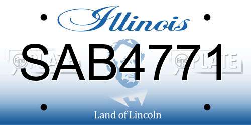 SAB4771 Illinois License Plate
