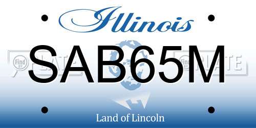 SAB65M Illinois License Plate