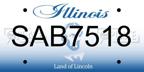 SAB7518 Illinois License Plate