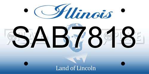 SAB7818 Illinois License Plate