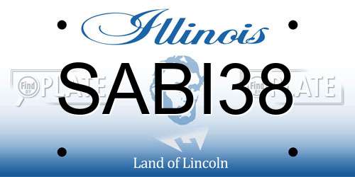 SABI38 Illinois License Plate
