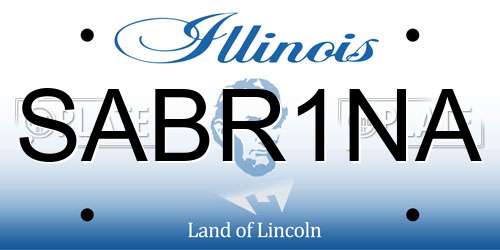 SABR1NA Illinois License Plate