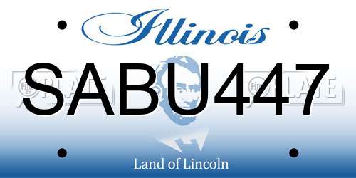 SABU447 Illinois License Plate