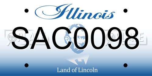 SAC0098 Illinois License Plate