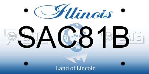 SAC81B Illinois License Plate