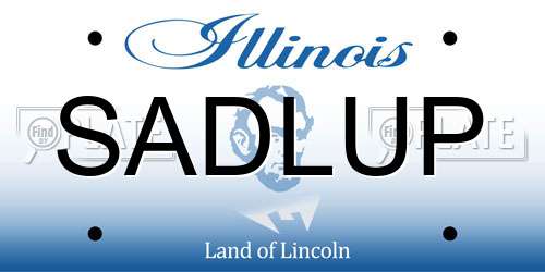 SADLUP Illinois License Plate