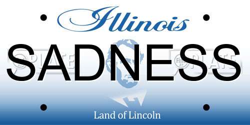 SADNESS Illinois License Plate