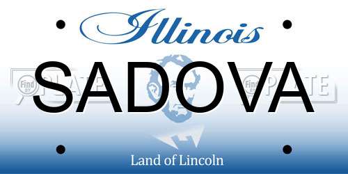 SADOVA Illinois License Plate