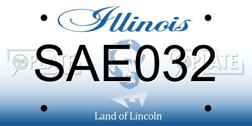 SAE032 Illinois License Plate