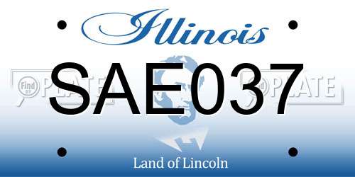 SAE037 Illinois License Plate