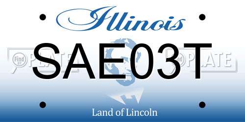 SAE03T Illinois License Plate