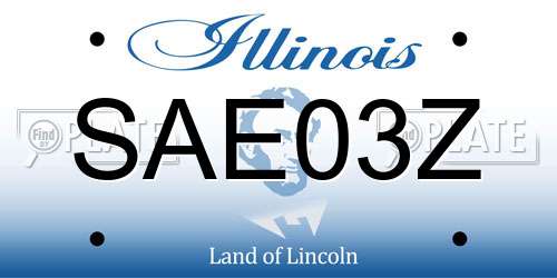 SAE03Z Illinois License Plate