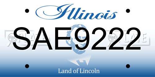 SAE9222 Illinois License Plate
