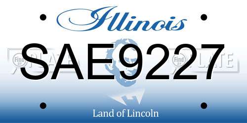 SAE9227 Illinois License Plate