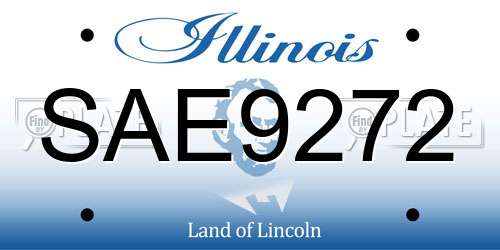 SAE9272 Illinois License Plate