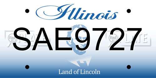 SAE9727 Illinois License Plate