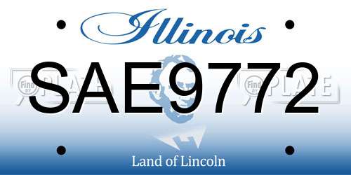 SAE9772 Illinois License Plate