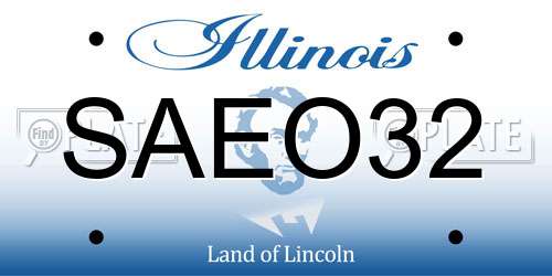 SAEO32 Illinois License Plate