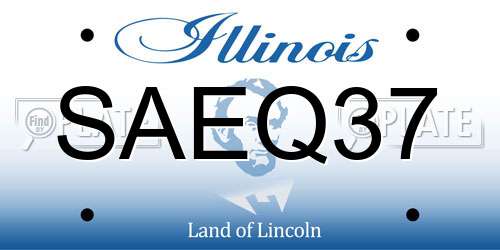 SAEQ37 Illinois License Plate