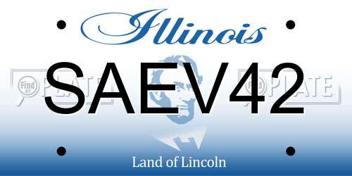 SAEV42 Illinois License Plate