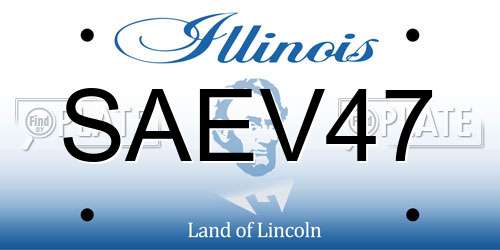 SAEV47 Illinois License Plate